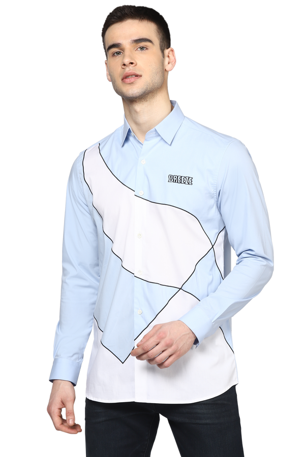The Easy breezy Shirt in white & Sky blue