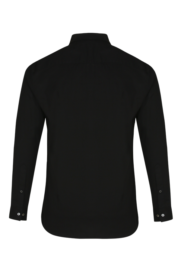 The Black Organic Shirt With Frayed Yarn
