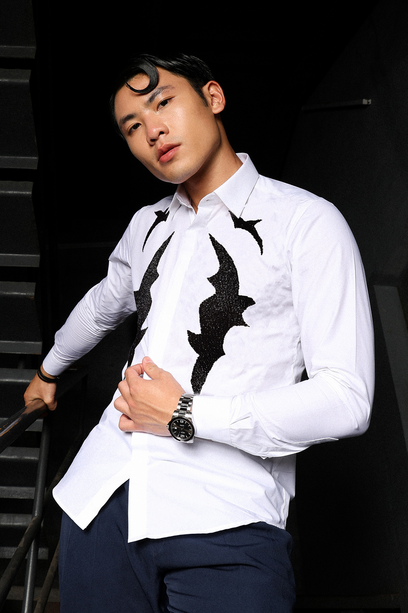 BOOTSTRAP BLING SHIRT IN WHITE