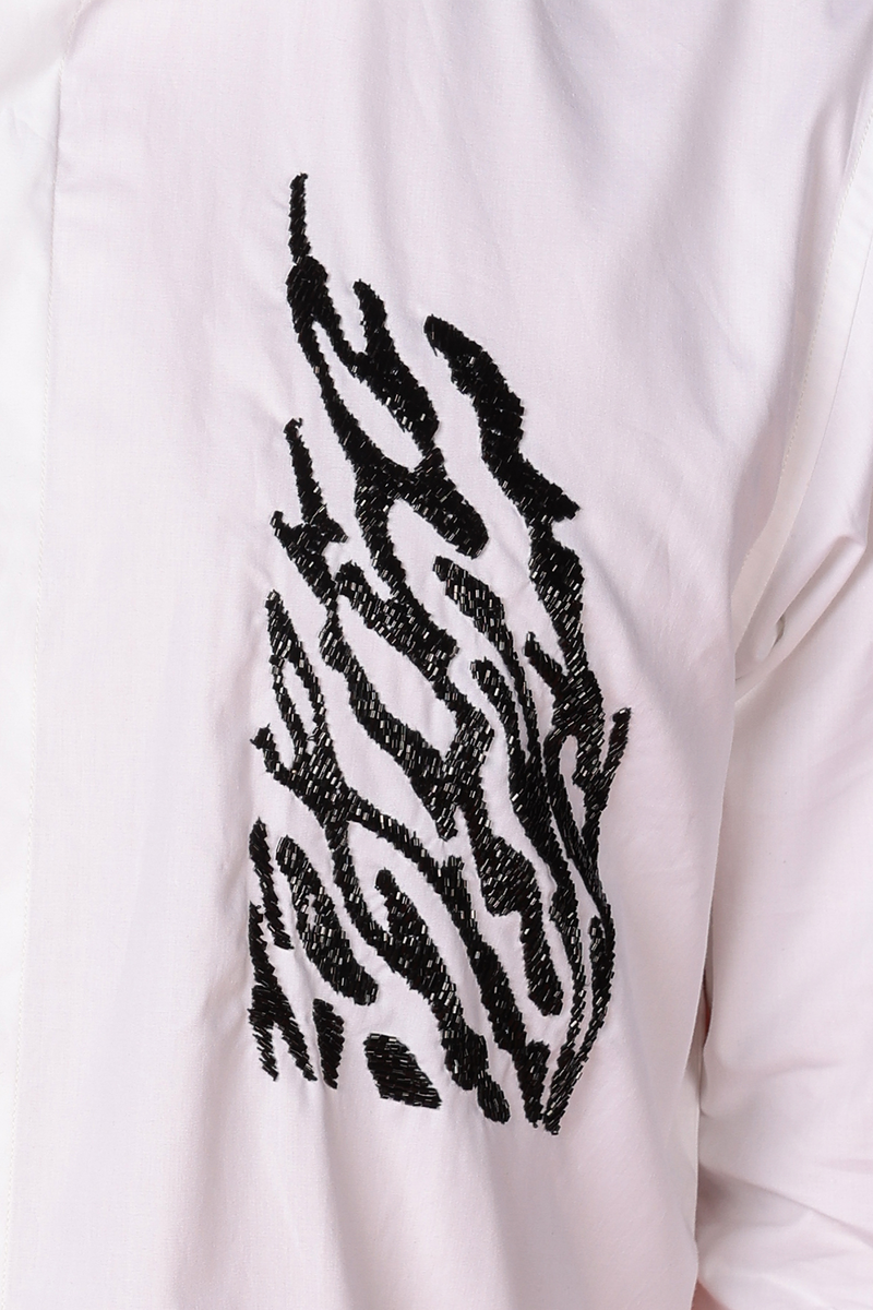 THE GROOVING PATCH BLING SHIRT IN WHITE