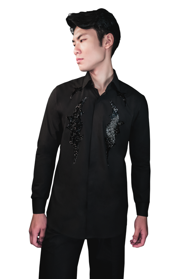 BOOTSTRAP BLING SHIRT IN BLACK