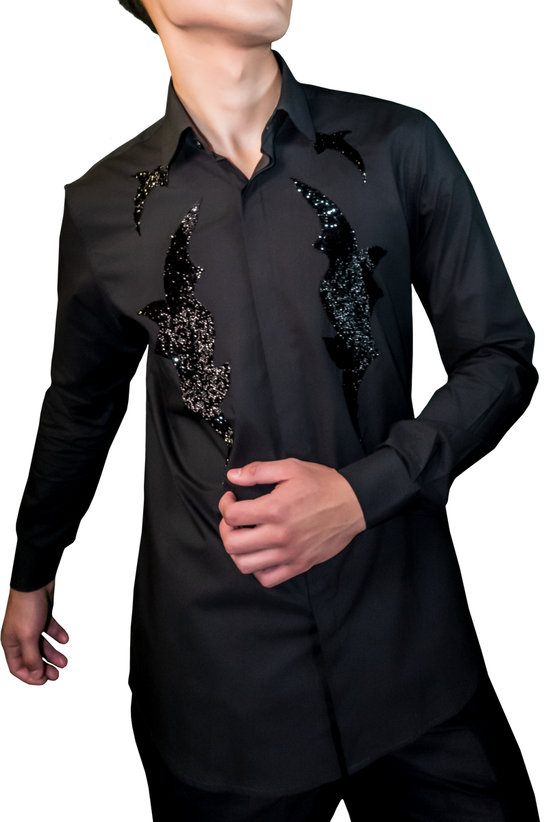 BOOTSTRAP BLING SHIRT IN BLACK