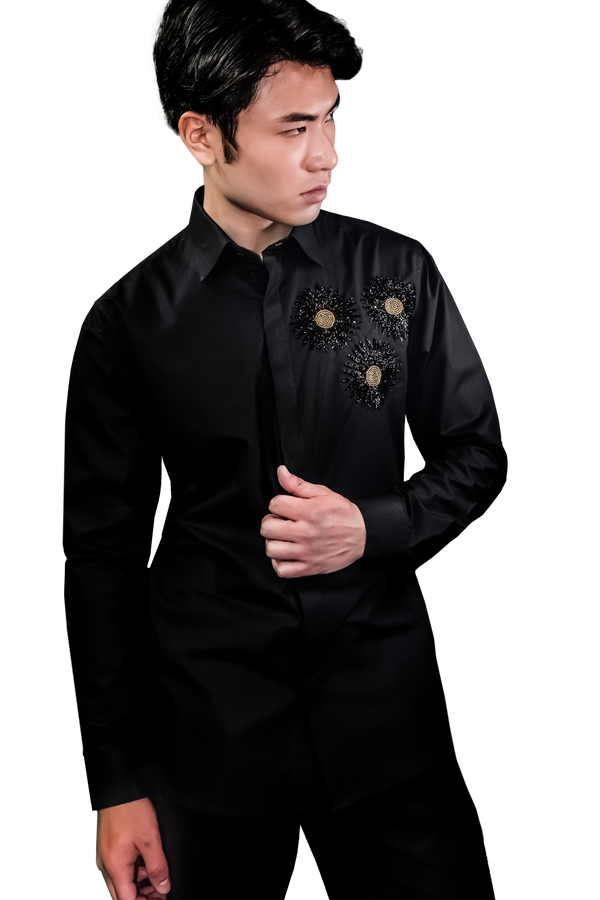 THE BLACK FIRE SHIRT IN BLACK