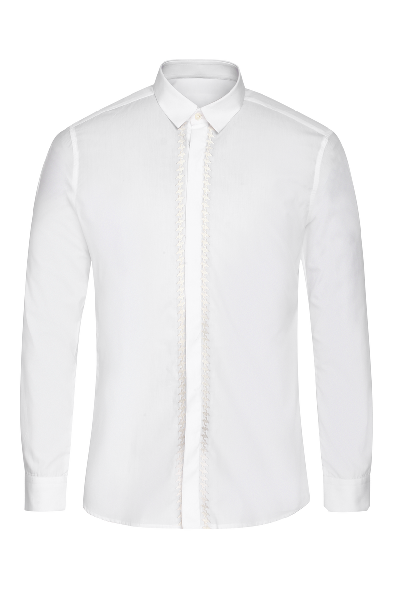 White on White Houndstooth Shirt