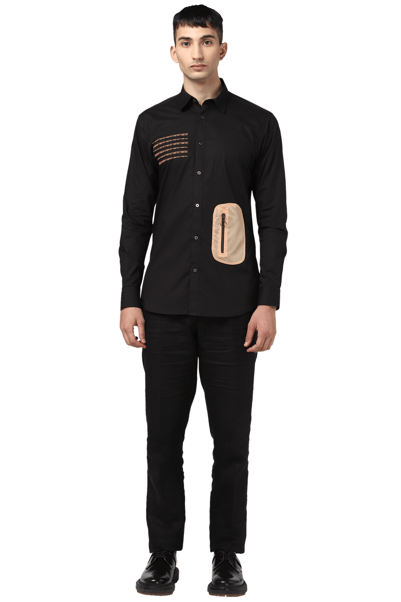 Binary Shirt With Utility Pocket & Elbow Patch - NOONOO