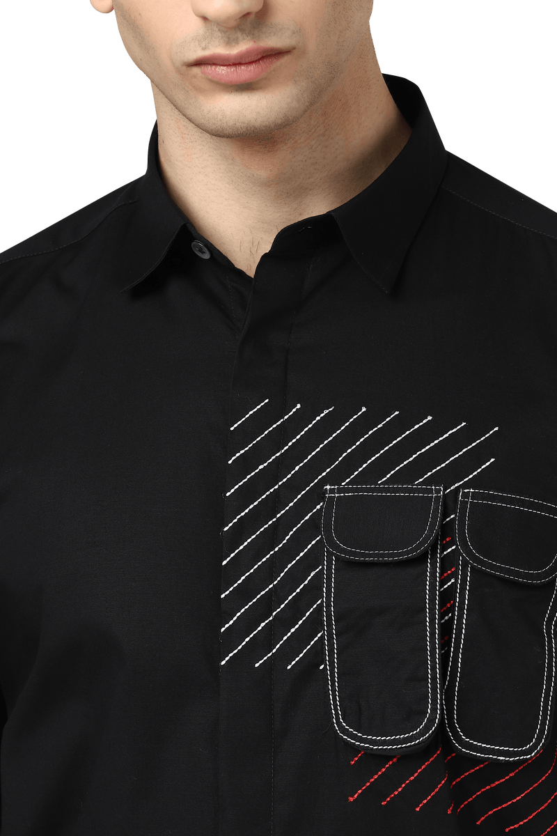 The Broken Signal Shirt With Utility Pocket - NOONOO