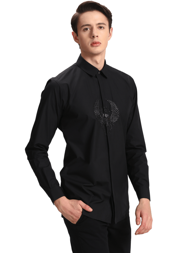 The Hand Embroidered Scarab Shirt - NOONOO