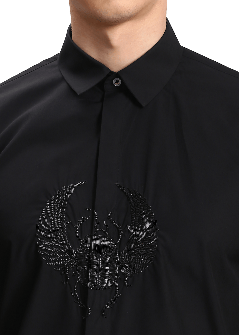 The Hand Embroidered Scarab Shirt - NOONOO